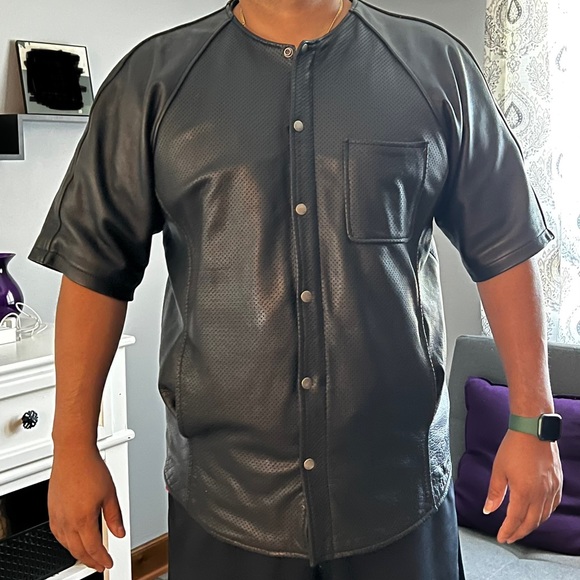 DUGOUT PERFORATED LEATHER JERSEY - Picture 1 of 9